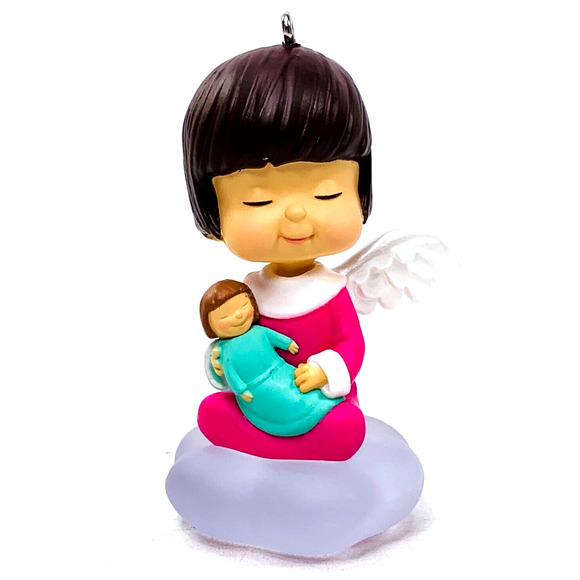 Hallmark Mary's Angels ZINNIA Keepsake Ornament 2016 Series #29 Pink with Doll - Picture 2 of 12